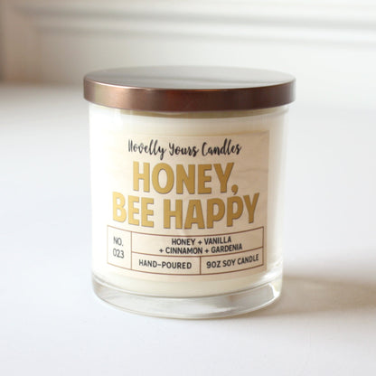 Novelly Yours - Honey Bee Happy Soy Candle - Made in the USA