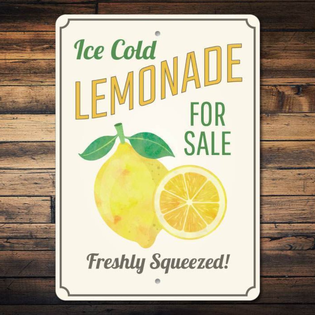 Ice Cold Lemonade - Metal Sign - Made in the USA