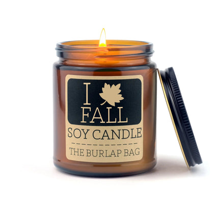 The Burlap Bag Soy Candle - I Love Fall - Made in the USA