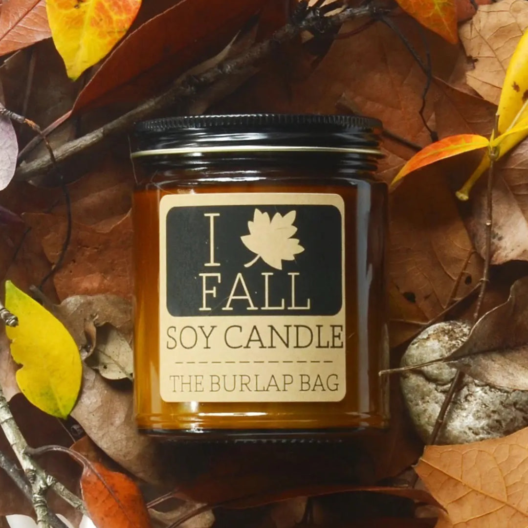 The Burlap Bag Soy Candle - I Love Fall - Made in the USA