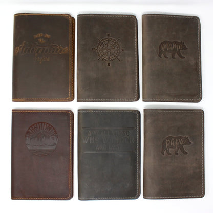 Handcrafted Leather Journal - And so the Adventure Begins - Made in the USA