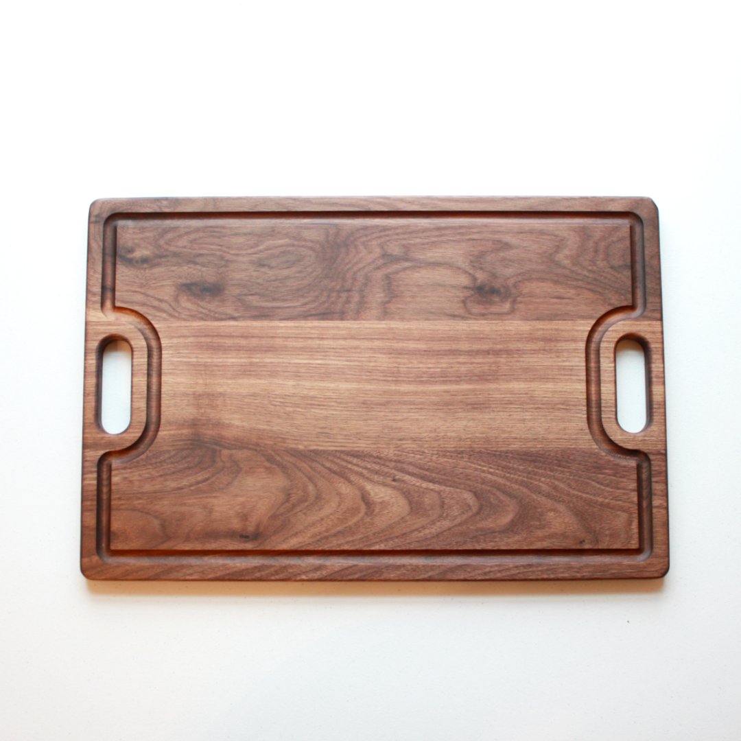 Large Walnut Cutting Board with Handles - Made in the USA