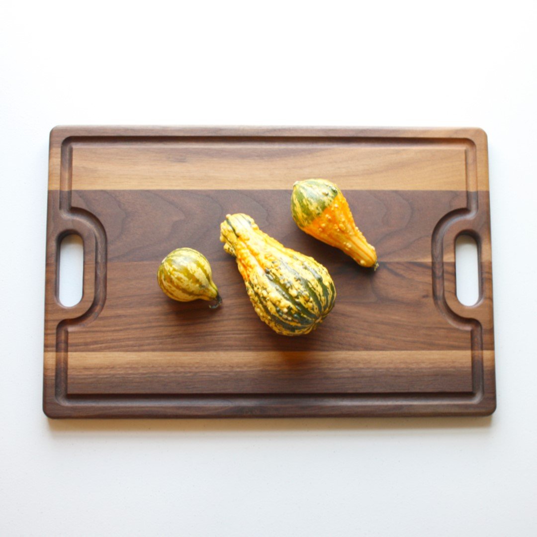 Large Walnut Cutting Board with Handles - Made in the USA