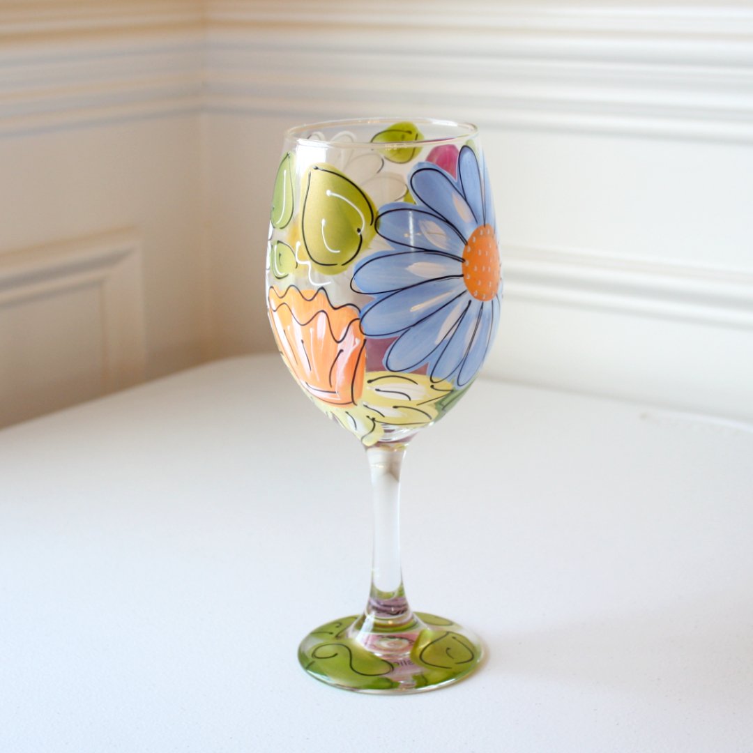 How to paint wine glasses:Wine glass painting ideas & glass