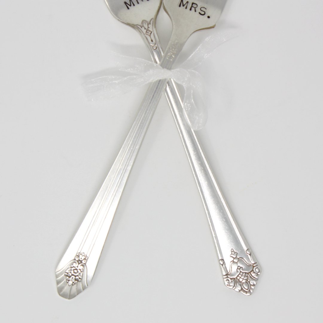 Vintage Spoons - "Mr." and "Mrs." Fork Set - Made in the USA