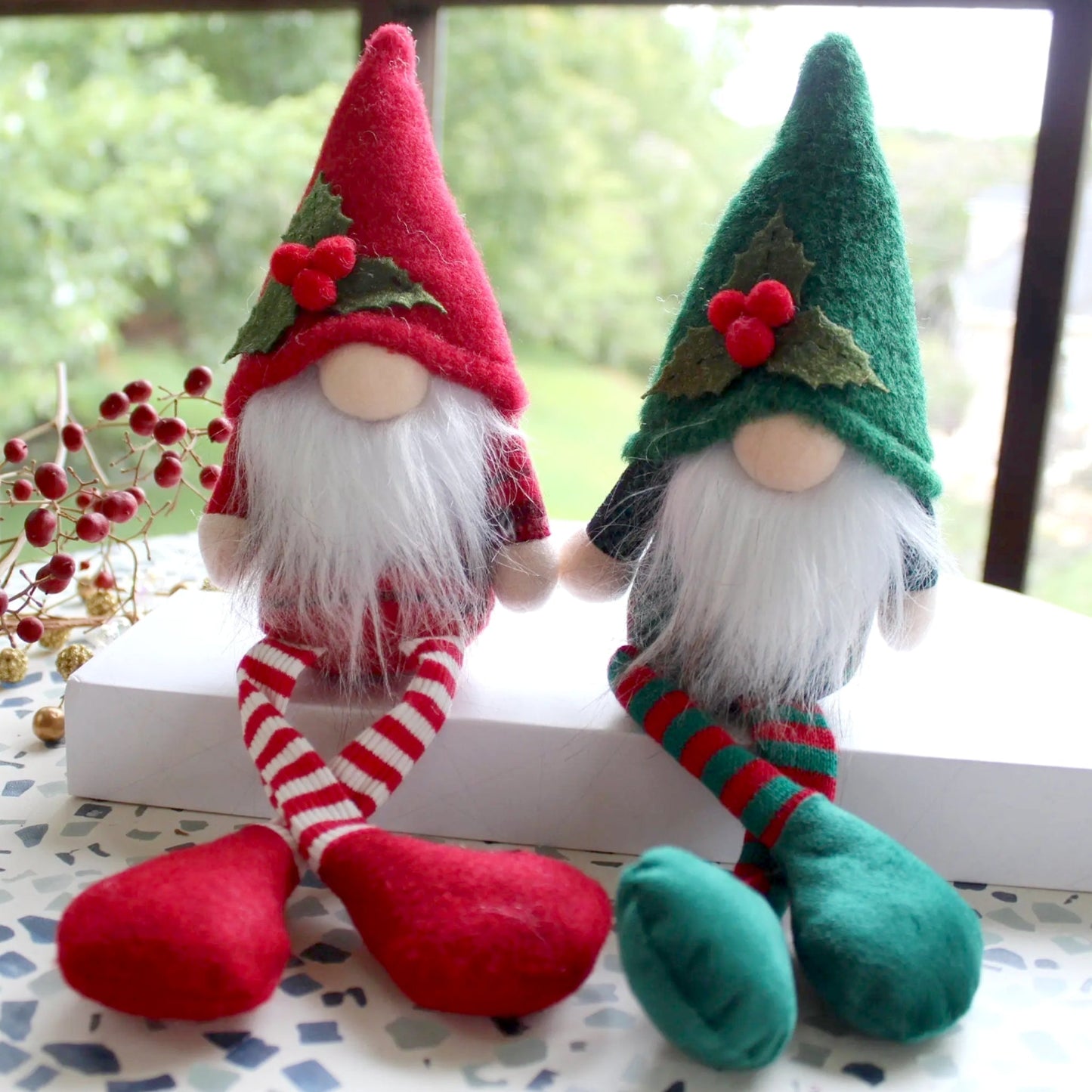 Pair of Handmade Christmas Gnome Brothers - Made in the USA