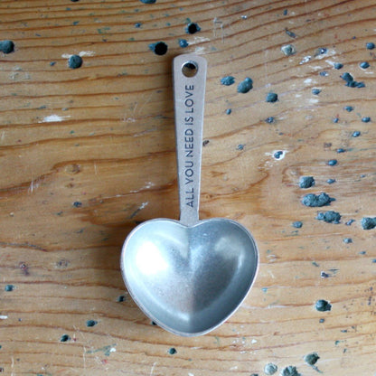 Pewter 2 Tablespoon Heart Coffee Scoop - Made in the USA
