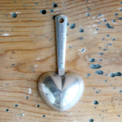 Pewter 2 Tablespoon Heart Coffee Scoop - Made in the USA