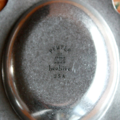 Pewter Salt Cellar and Spoon - Made in the USA