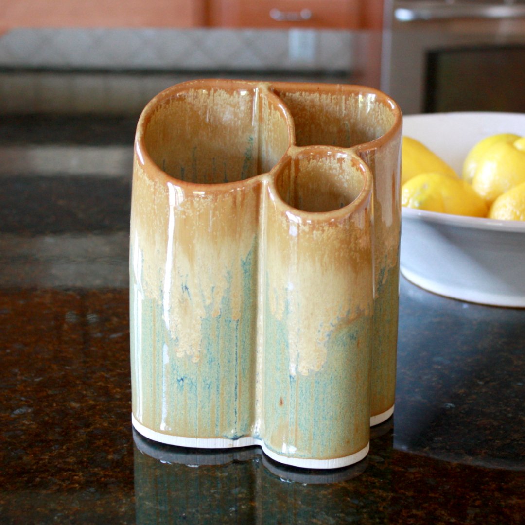 Stoneware Large Utensil Holder - Made in the USA