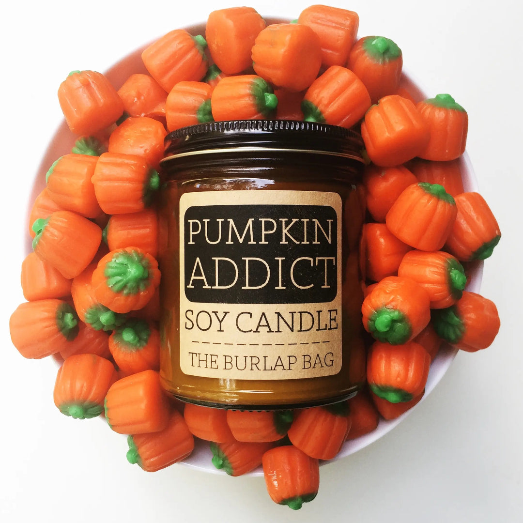 The Burlap Bag Soy Candle - Pumpkin Addict - Made in the USA