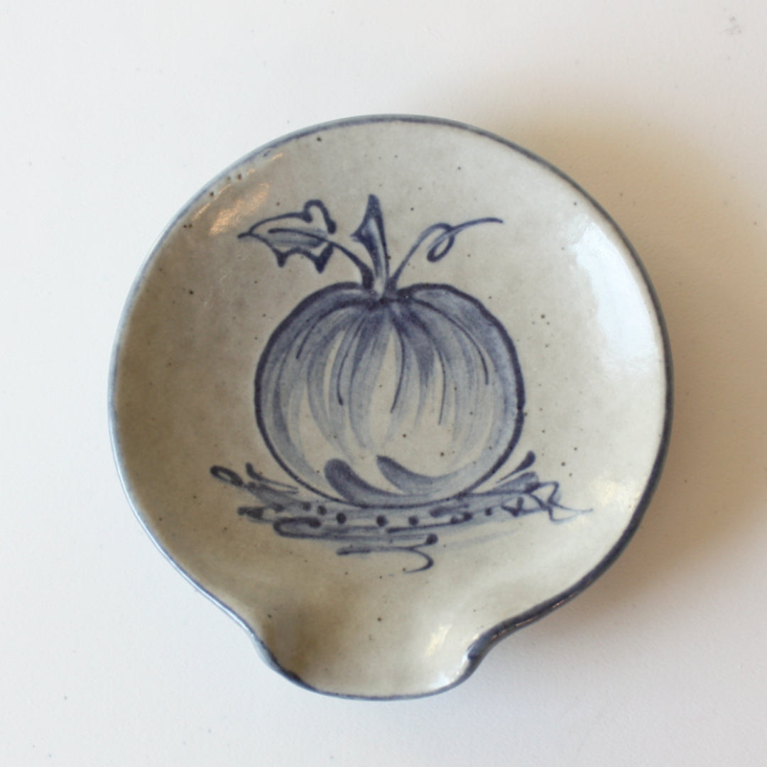 Pumpkin Hand Painted Pottery Spoon Rest - Made in the USA