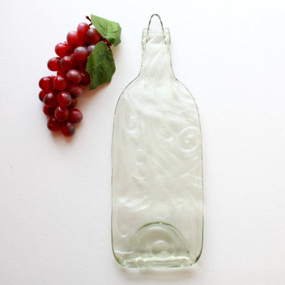 Upcycled Wine Bottle Cheese Board in Clear - Made in the USA