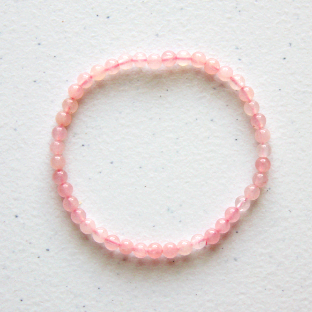 Rose Quartz Crystal Energy Stretch Bracelet - Made in the USA