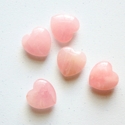 Rose Quartz Puffy Heart Gemstones - Made in the USA