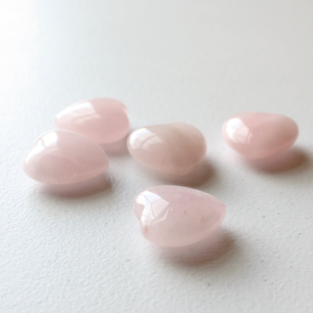 Rose Quartz Puffy Heart Gemstones - Made in the USA
