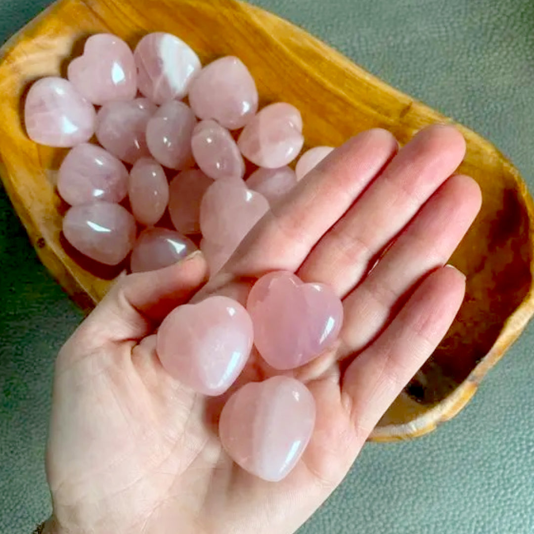 Rose Quartz Puffy Heart Gemstones - Handmade in the USA - , LLC