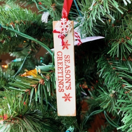 Seasons Greetings Gift Tag Ornament - Made in the USA