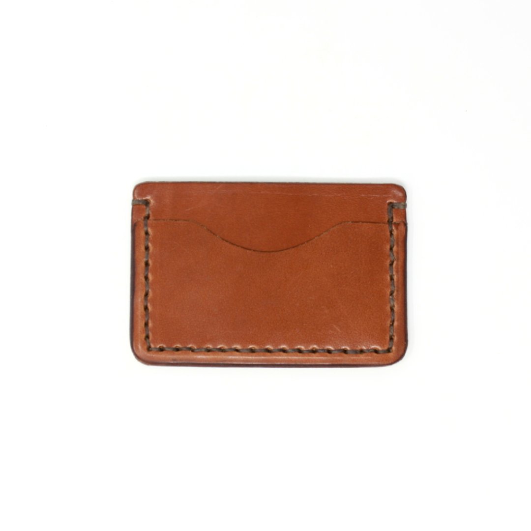 Handcrafted Leather Slim Front Pocket Wallet - Buck Brown - Made in the USA
