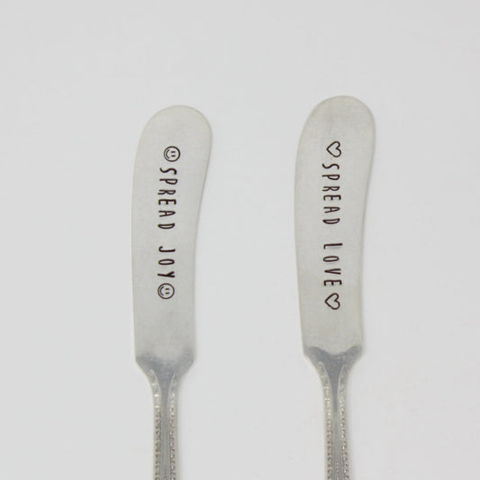 Vintage Butter Knives - Spread "Joy" and "Love" - Made in the USA
