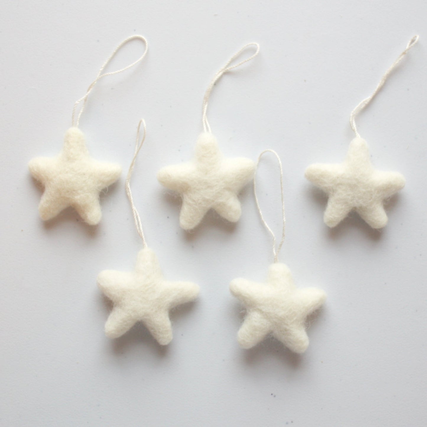 White Felt Stars – Canadian Felt Shop