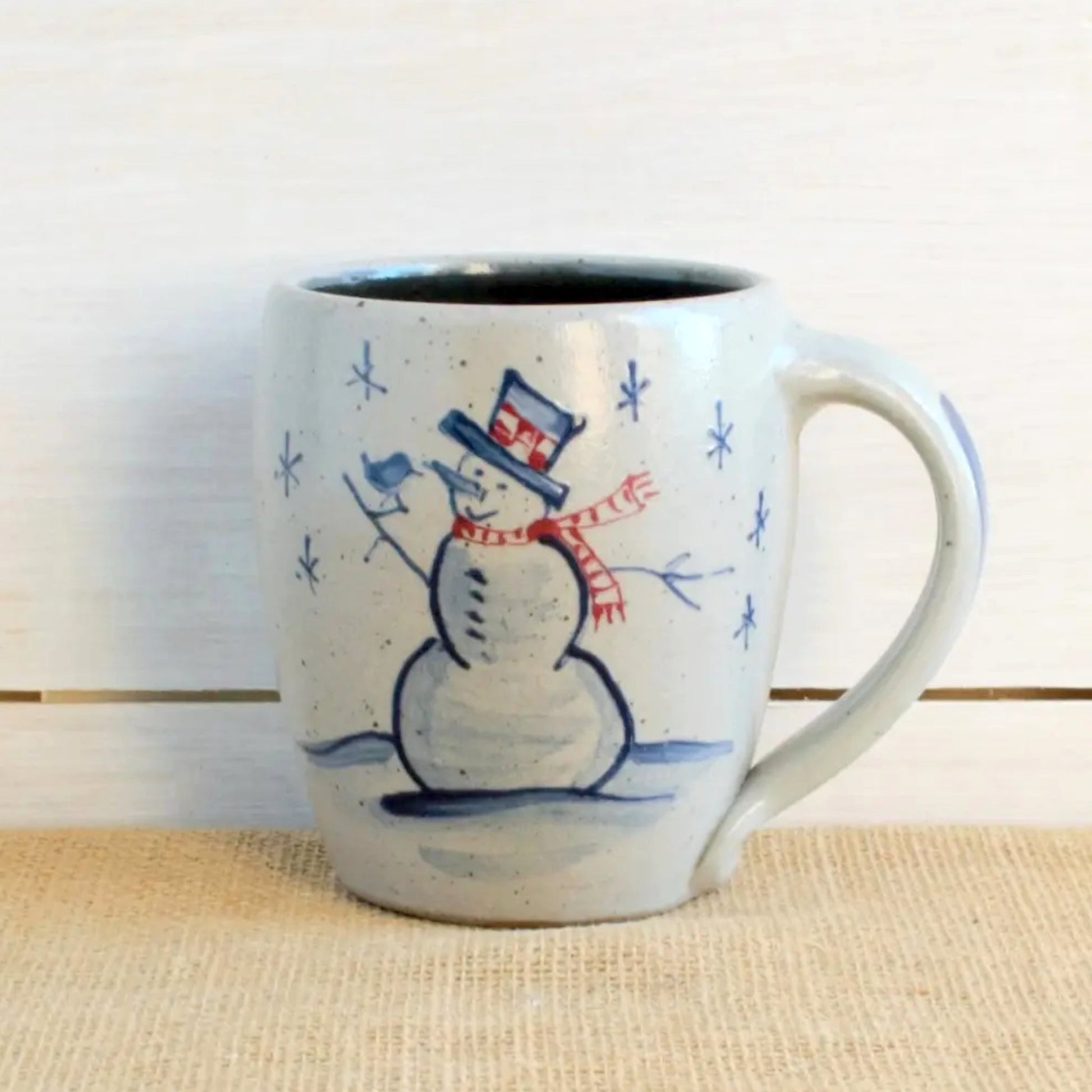 Snowman Pottery Mug - Made in the USA