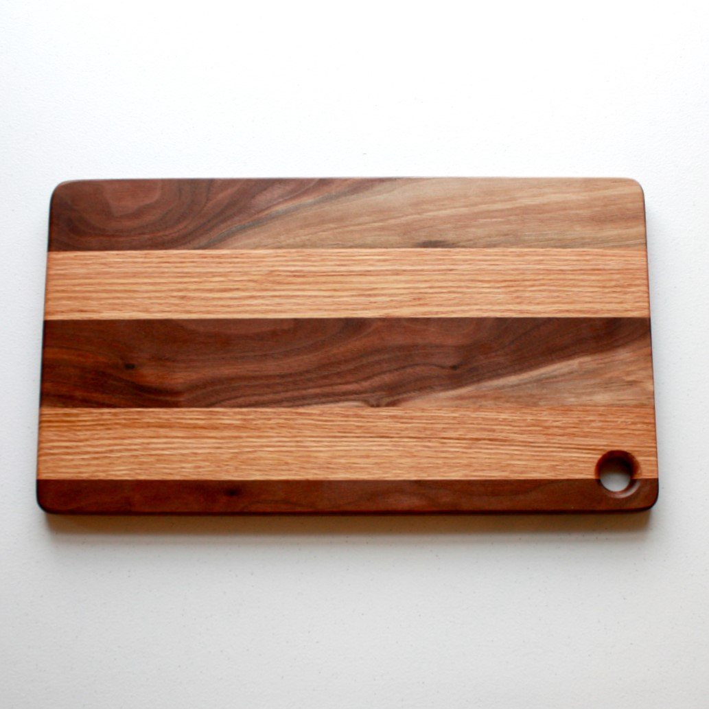 Striped Wood Cutting Board - Made in the USA