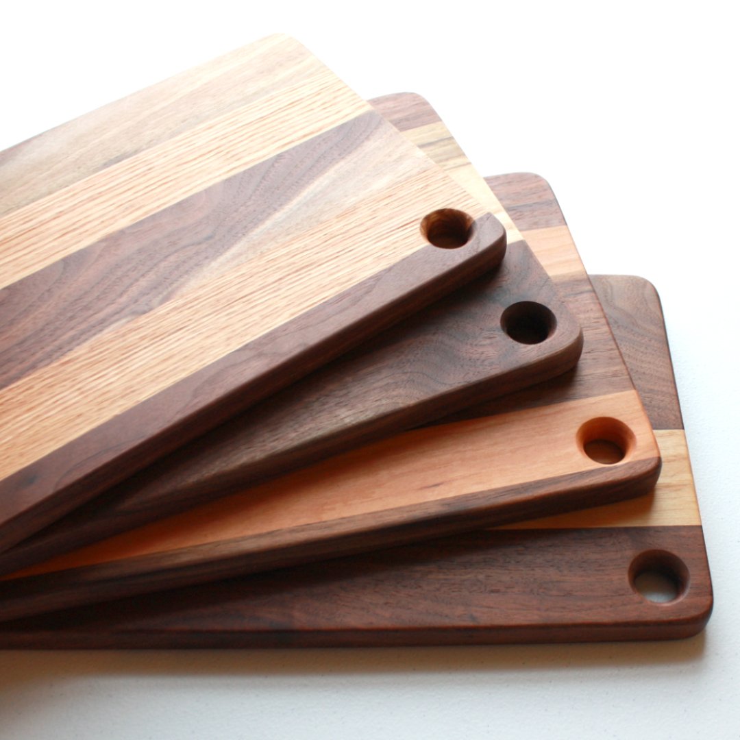 Striped Wood Cutting Board - Made in the USA
