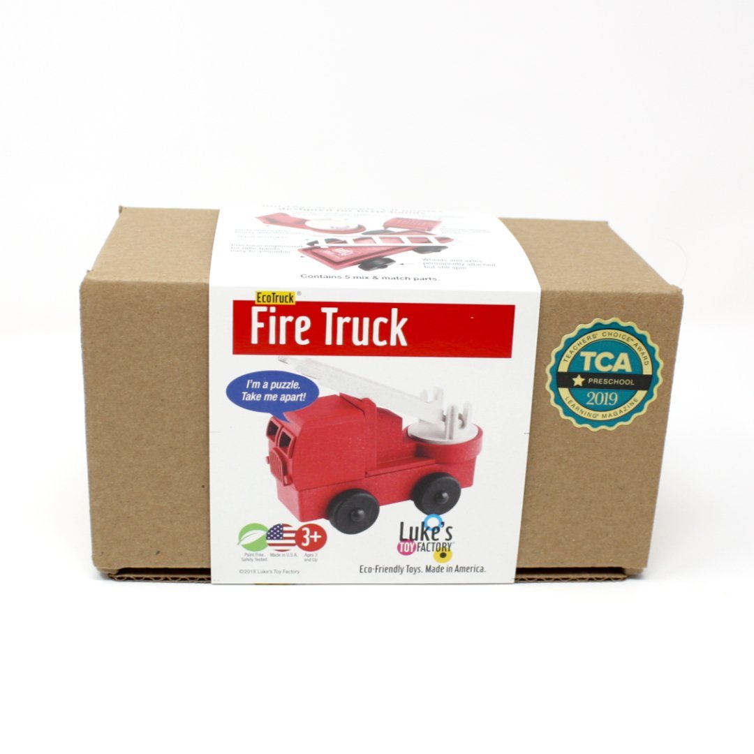 Eco Friendly Toy Fire Truck - Recycled - Made in the USA