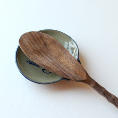 Wheat Pattern Hand Painted Pottery Spoon Rest - Made in the USA