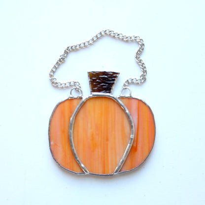 Orange Wispy Pumpkin Suncatcher - Made in the USA