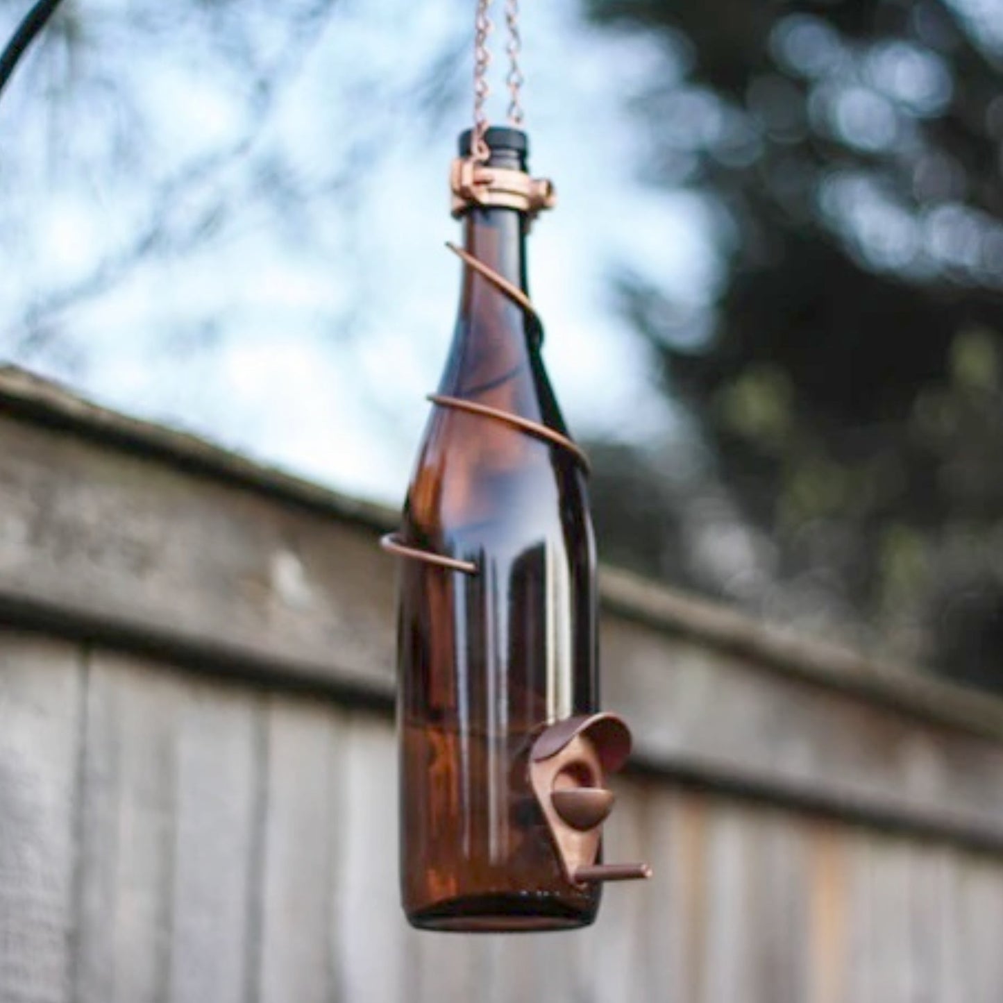 Wine Bottle Bird Feeder - Made in the USA
