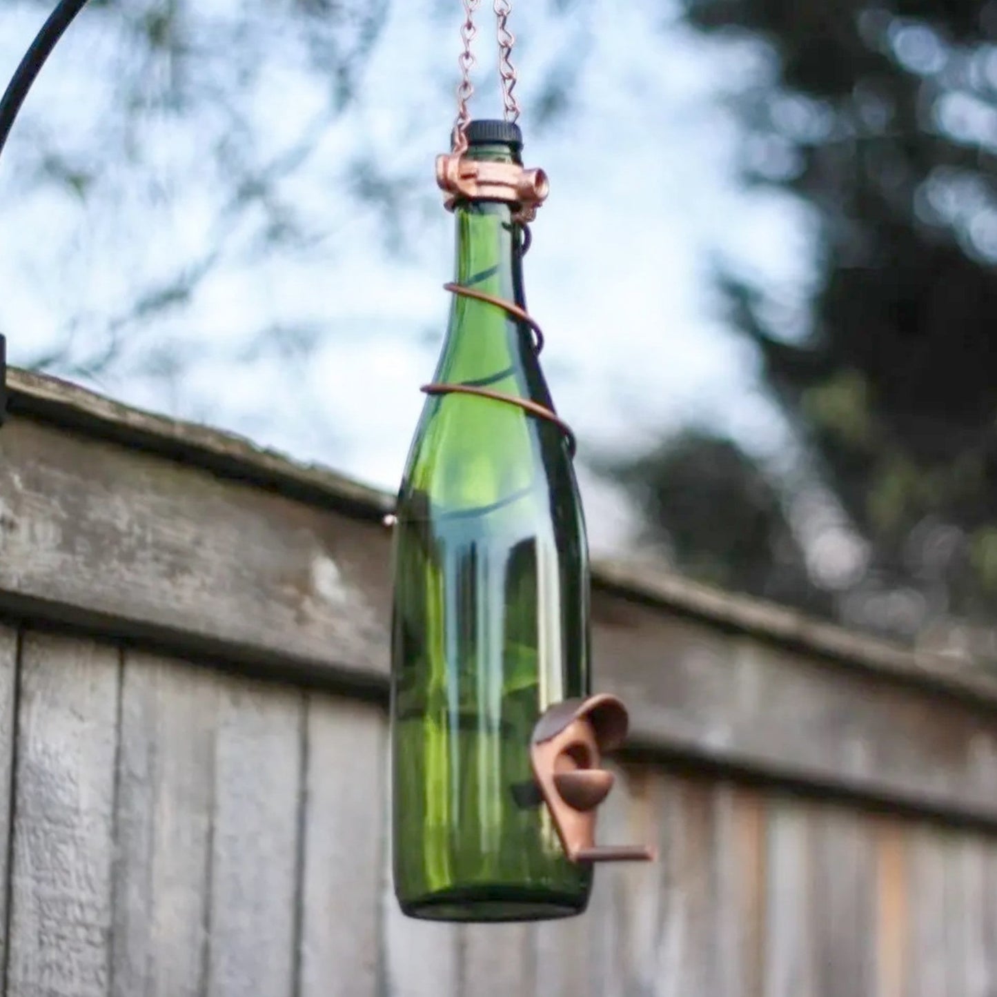 Wine Bottle Bird Feeder - Made in the USA