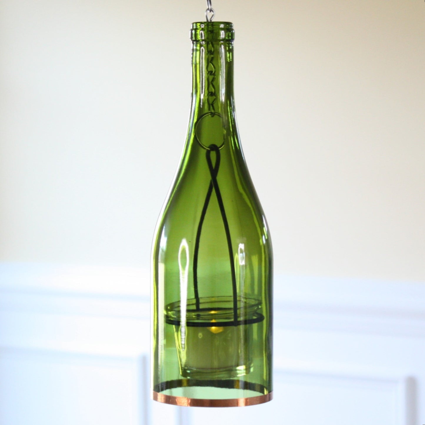 Wine Bottle Hanging Votive Holder - Made in the USA