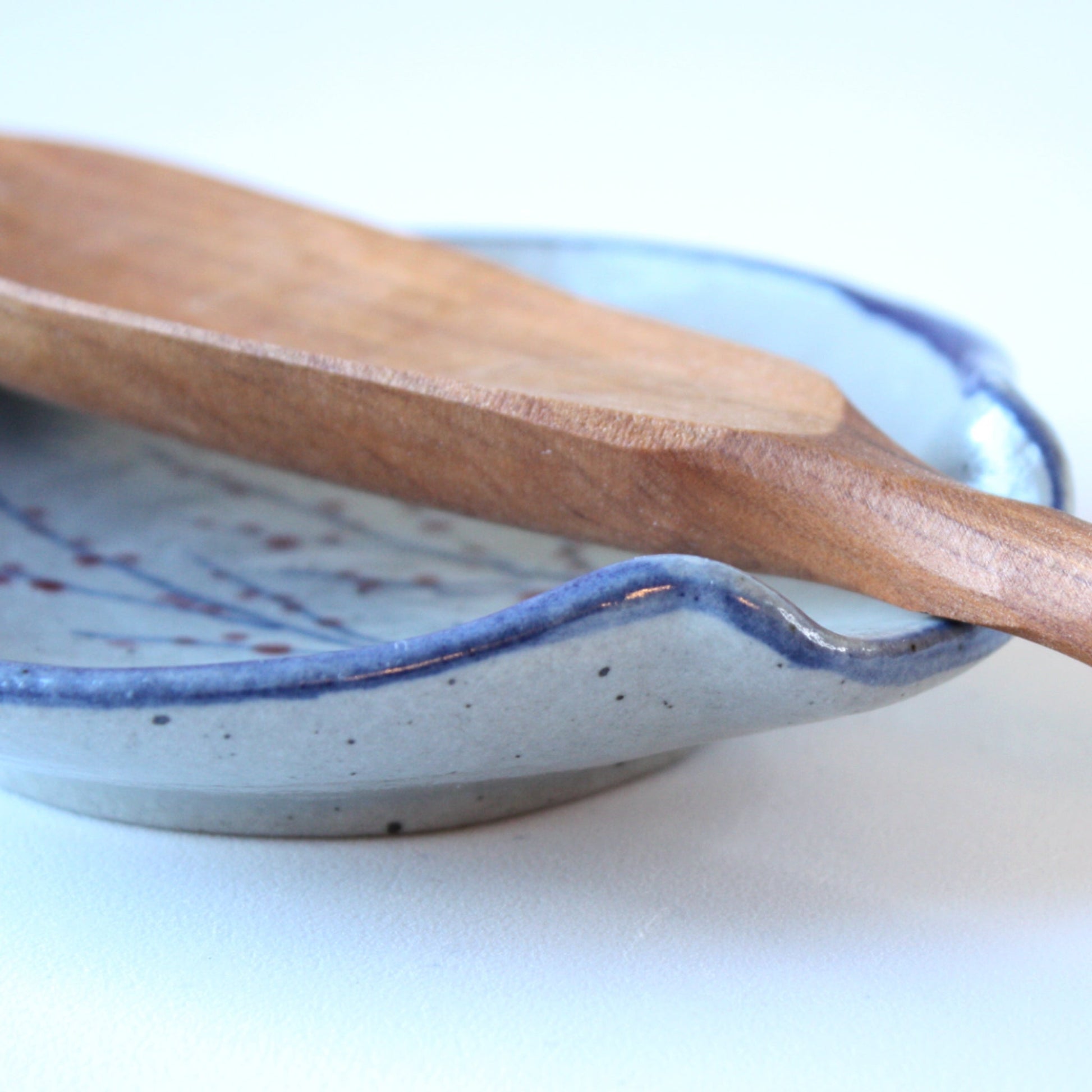 Winterberry Hand Painted Pottery Spoon Rest - Made in the USA