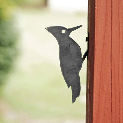 Woodpecker Metal Bird Statue - Made in the USA