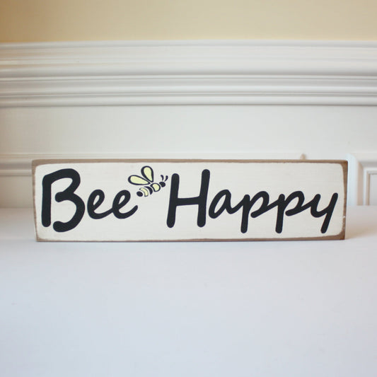 Bee Happy - Wood Sign - Made in the USA