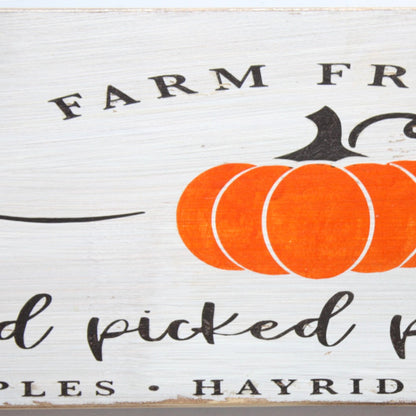 Hand Picked Pumpkins - Wood Sign - Made in the USA