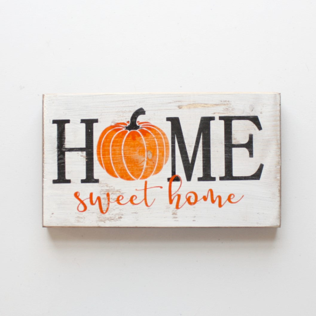 Home Sweet Home Pumpkin - Wood Sign - Made in the USA