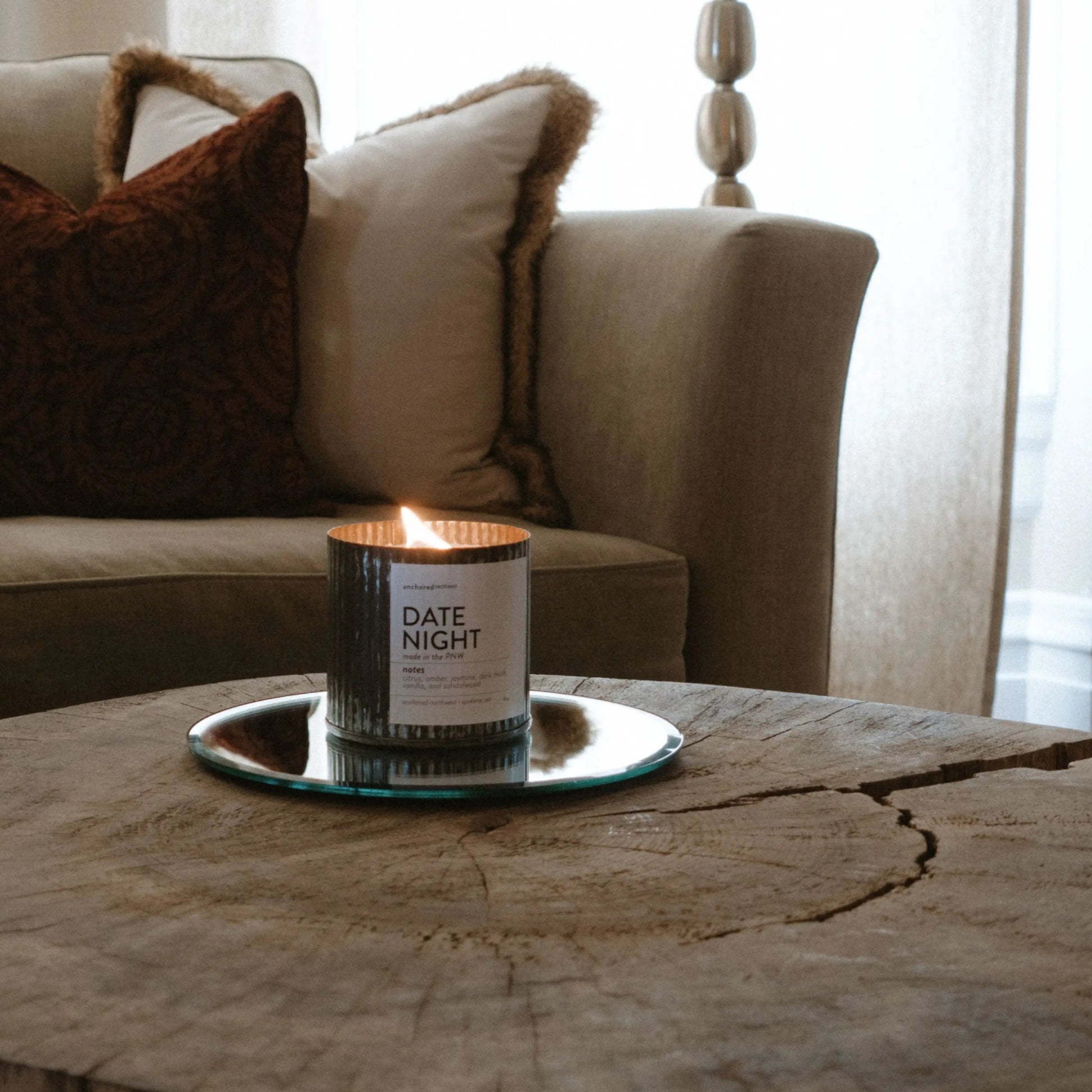 Date Night Soy Candle, Crackling Wood Wick