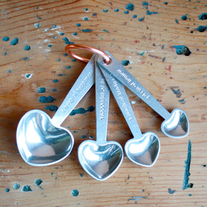 Zinc Measuring Spoons with Quotes - Made in the USA